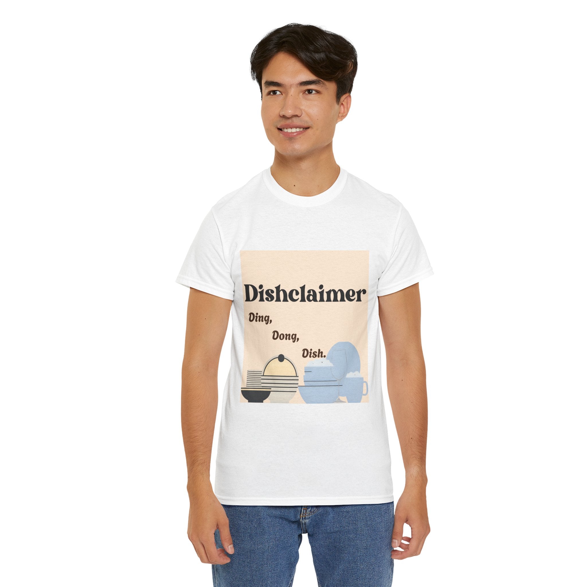 Dischlaimer Ding Dong Dish T-Shirt | Cute Kitchen Cartoon Plate Character