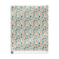 Floral Foliage Gift Wrap — Botanical Orange & Teal Wrapping Paper