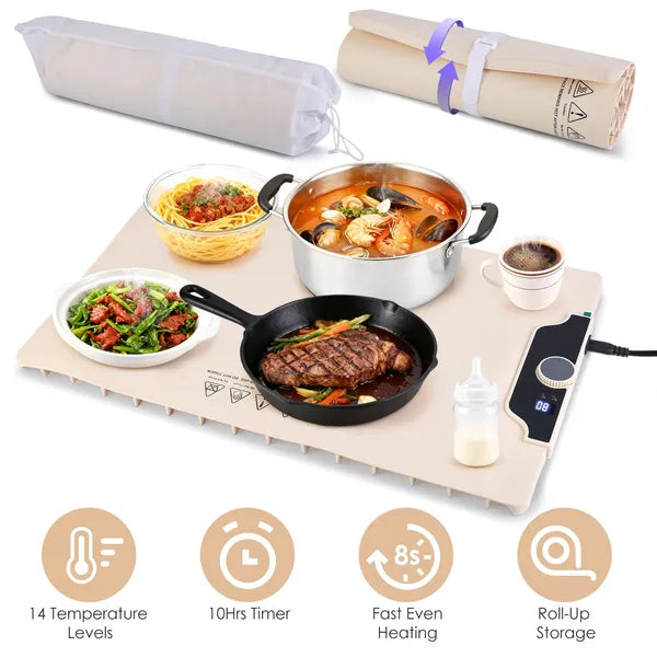 Portable Fast Heating Electric Silicone Food Warming Mat