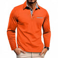 New Long-sleeved Men's T-shirt POLO Collar Casual Top