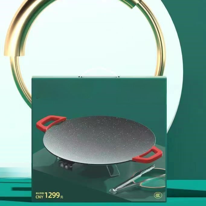 Home smokeless barbecue pan