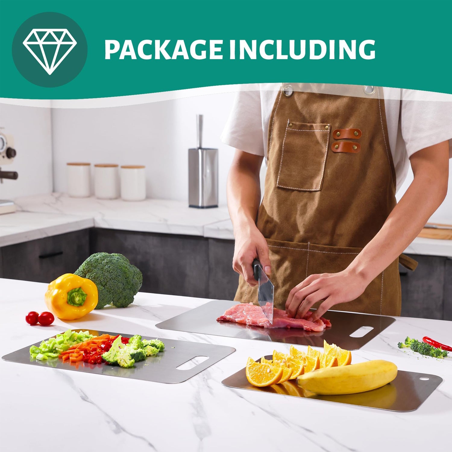 Cross-border Household Medical Grade Anti-mildew Double-sided Titanium Cutting Board