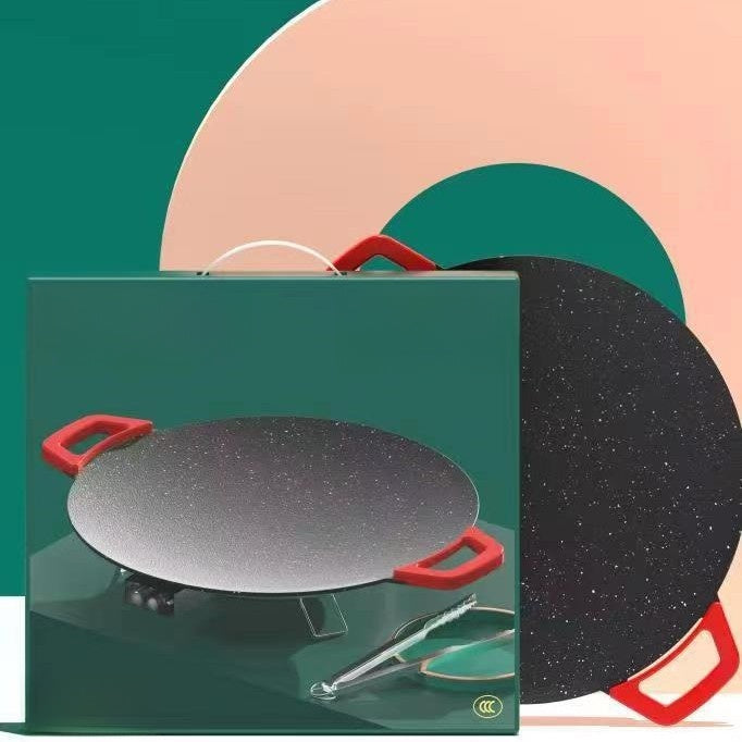 Home smokeless barbecue pan