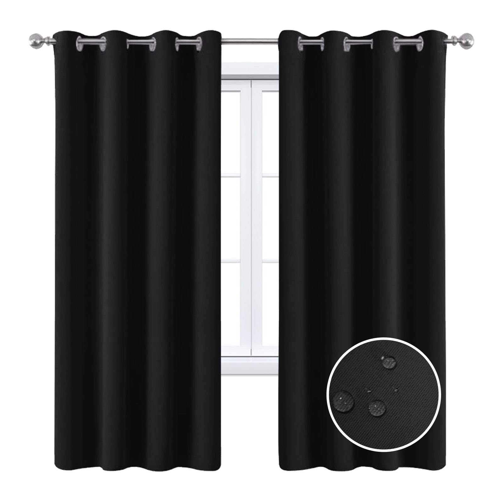 Full Blackout Hot Sale Curtain With Black Lining On The Back