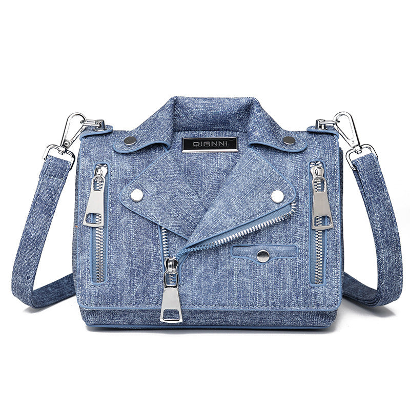 Denim Rivet Crossbody Bag
